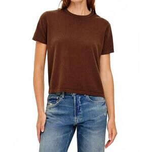 NEW RAILS cotton cashmere tee in espresso
